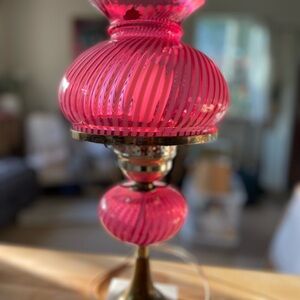 SOLD Vintage glass table lamp by Fenton